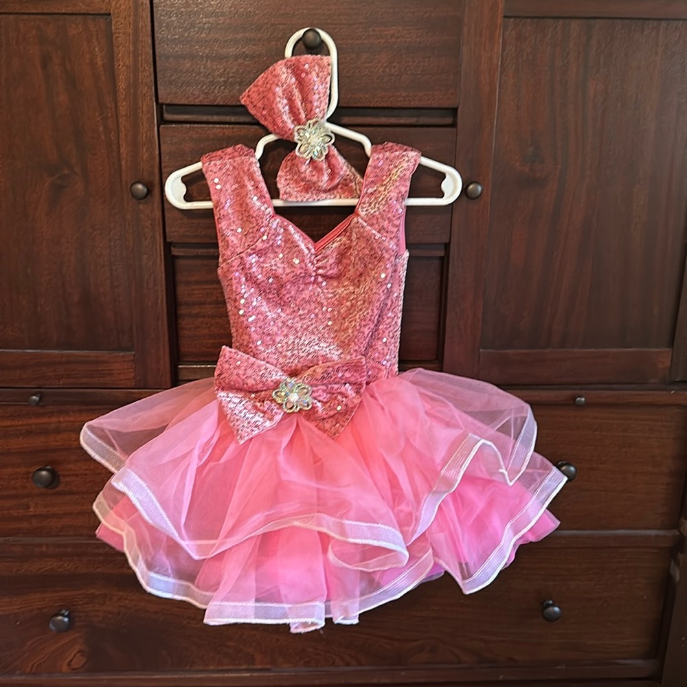 Pageant Ballet Dress Up Tutu Style Pink Dress approx size 4